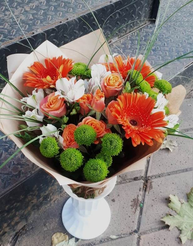 Букет цветов из: Герберы, Хризантемы, Альстромерии и Розы в Чамзинке