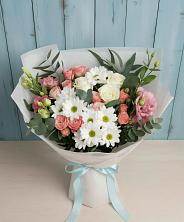Букет цветов из:  Розы, Лизиантусы и Хризантемы в Чамзинке