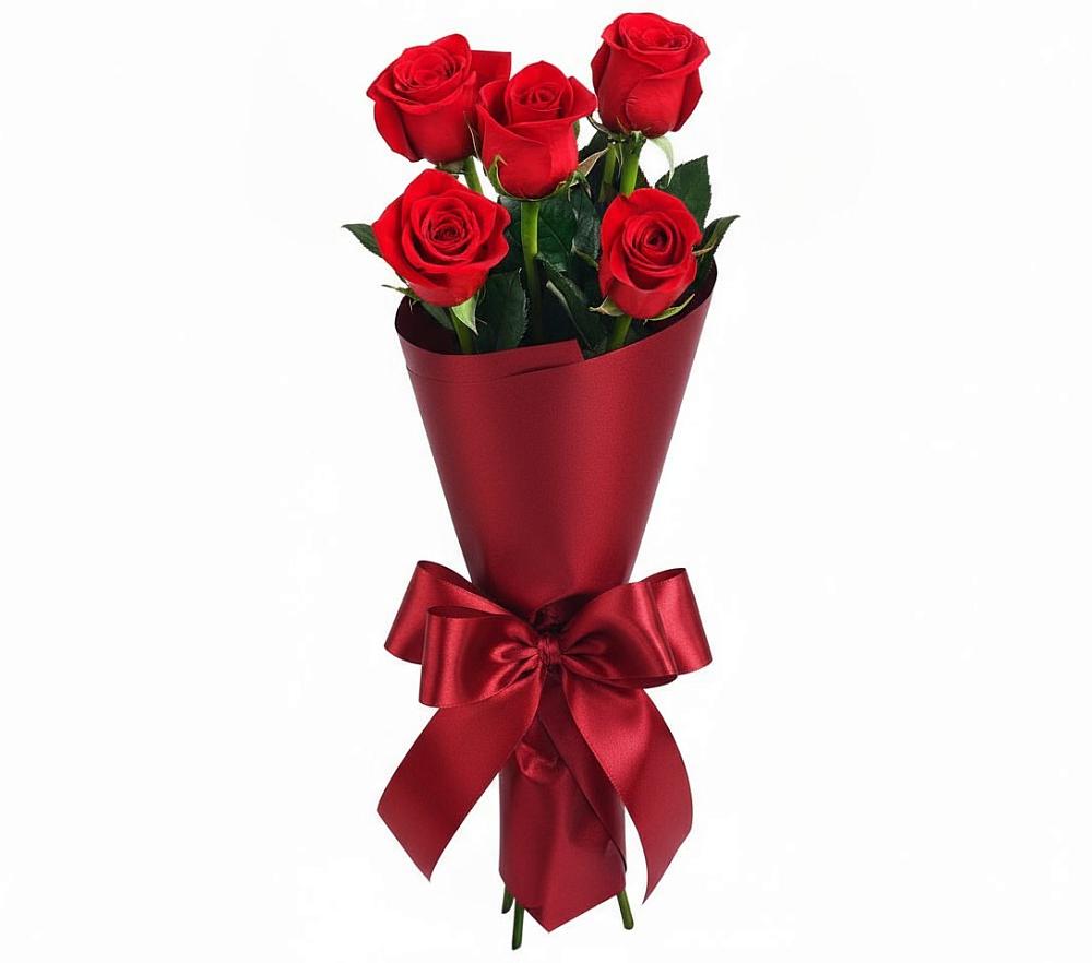 Букет 5 Красных роз Эдлесс Лав в Чамзинке