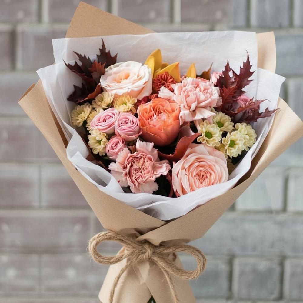 Букет цветов из: Гвоздики, Хризантемы и Розы в Чамзинке