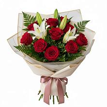 Букет цветов из:  Лилии и Розы #REPLACE_PRED# Чамзинке