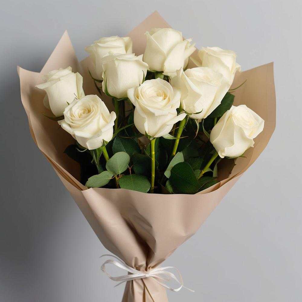 Букет 9 Белых роз Эдлесс Лав в Чамзинке