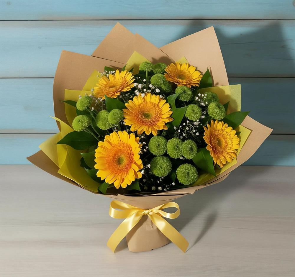 Букет цветов из: Герберы и Хризантемы в Чамзинке
