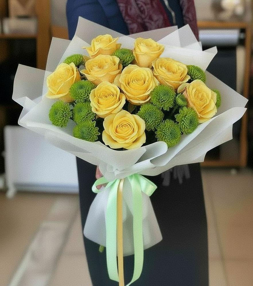 Букет цветов из: Хризантемы и Розы в Чамзинке