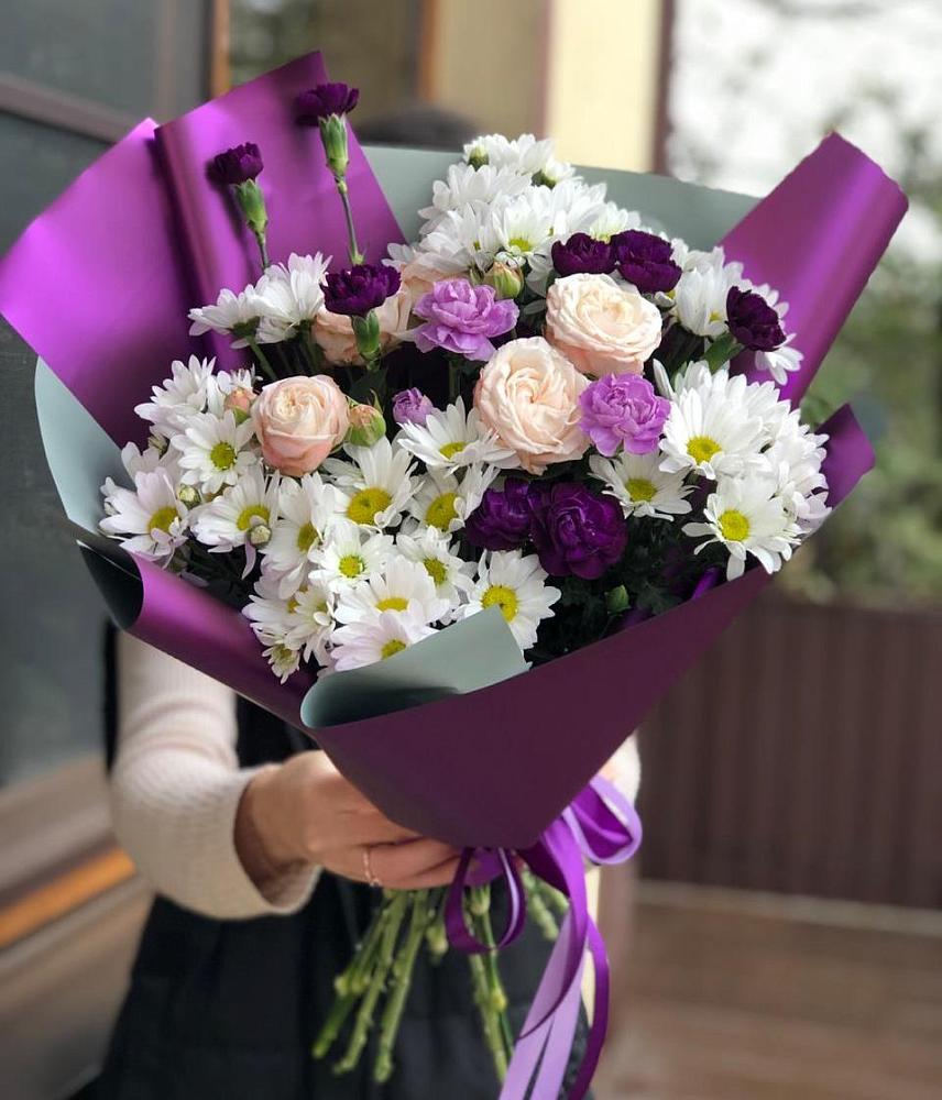 Букет цветов из: Хризантемы, Гвоздики и Розы в Чамзинке