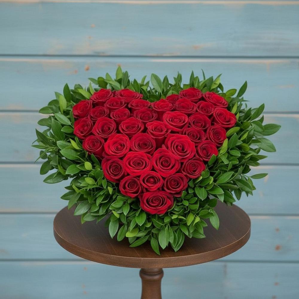 Цветочная композиция из Розы в виде сердца в Чамзинке