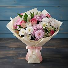 Букет цветов из:  Хризантемы, Альстромерии и Розы в Чамзинке