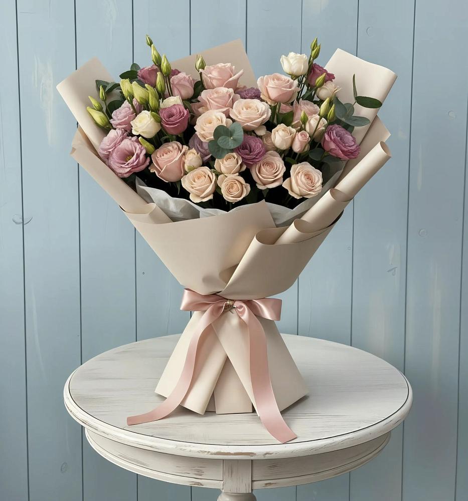 Букет цветов из: Розы и Лизиантусы в Чамзинке