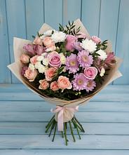 Букет цветов из:  Хризантемы, Розы и Альстромерии в Чамзинке