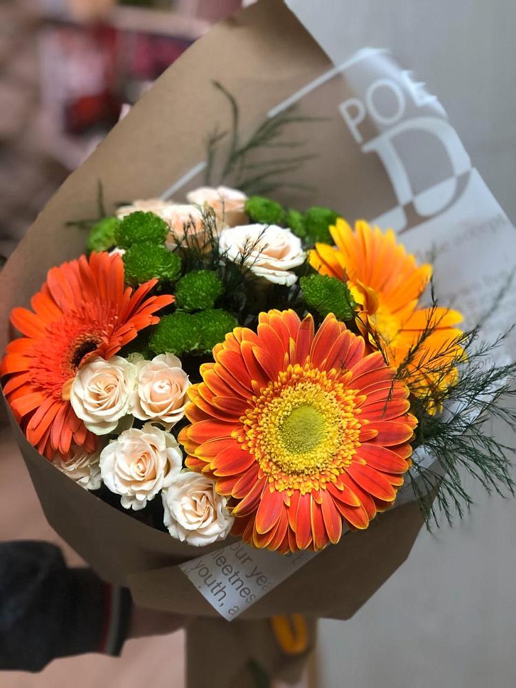 Букет цветов из: Герберы, Хризантемы и Розы в Чамзинке